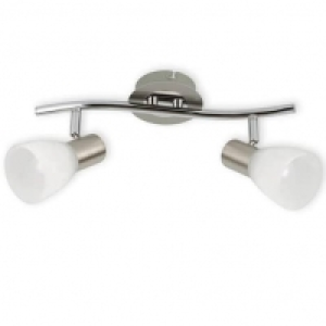 LED-Spotbalken EBANA - weiß marmoriert-Nickel matt - 2-flammig 19.99 €