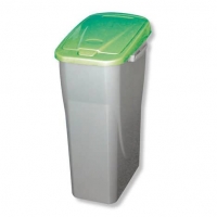 Roller  Mülleimer ECOBIN - silber - grün - 25 Liter