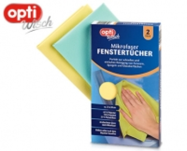 optiWisch Mikrofaser-Fenstertücher, 2 Stück
