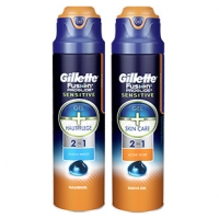 Real  Gillette Fusion Proglide Sensitive Rasiergel, jede 170-g-Dose