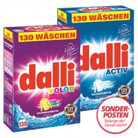 Real  Dalli Pulver 130 Waschladungen, Universal oder Color, jede Packung, na
