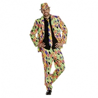 Real  Herren-Anzug mit Neon-Rauten Größe: 50 - 56
