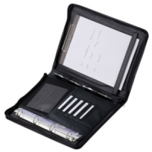 Dermata Schreibmappe Leder 36 cm, schwarz