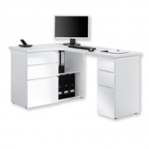 Eckschreibtisch - wei&szlig; Hochglanz - 145 cm 259.99&nbsp;&euro;