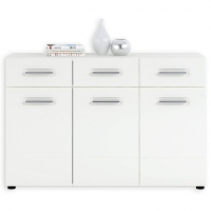 Kommode ITAKA - weiß-weiß Hochglanz - 112 cm 129.99 €