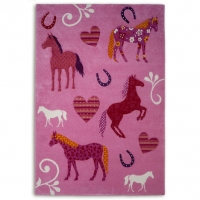 Roller  Frisee-Teppich DIAMOND KIDS - pink - handgecarvt - 80x150 cm