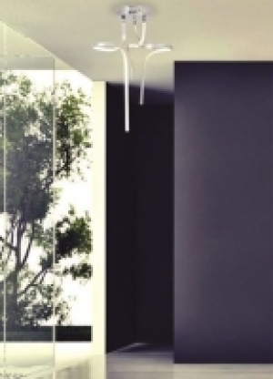 Näve LED Deckenleuchte Loop, Silber