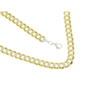 OROGELLI Herren Panzerkette, 925er Silber, vergoldet