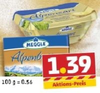 MEGGLE Alpenbutter oder Alpenzart 1.39 €