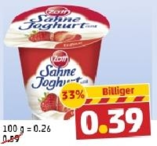 ZOTT Sahne-Joghurt 0.39 €