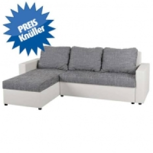 Roller  Ecksofa - weiß-grau - Liegefunktion