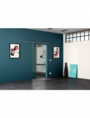 Glasschiebet&uuml;r Edelstahl-Rollensystem Klarglas mit Muschelgriff 299.99&nbsp;&euro;