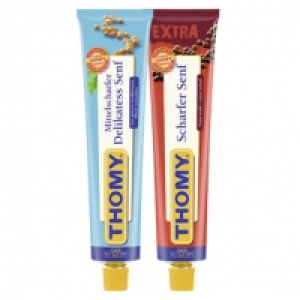 Thomy Senf delikatess oder scharf, jede 200-ml-Tube 0.79 €