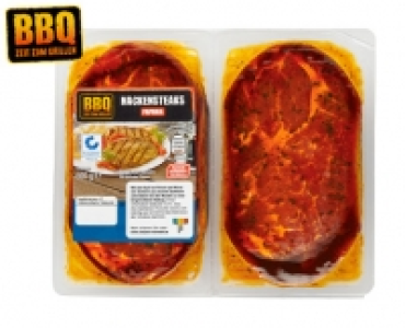BBQ Nackensteaks, mariniert