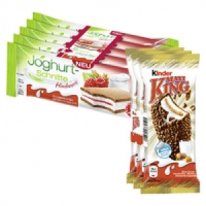 Real  Kinder Maxi King 3 x 35 g = 105 g oder Joghurt-Schnitte 5 x 28 g = 140