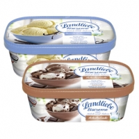 Real  Landliebe Eis Vanille oder Schokolade, jede 750-ml-Packung und weitere