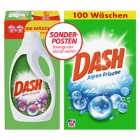Real  Dash Waschmittel 100 Waschladungen, versch. Sorten, jede Flasche/Packu