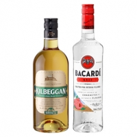 Real  Bacardi Razz, Carta Oro, Mango oder Kilbeggan Irish Whiskey 32/40/32/4