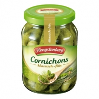 Real  Hengstenberg Cornichons, jedes 370-ml-Glas/190 g Abtropfgewicht