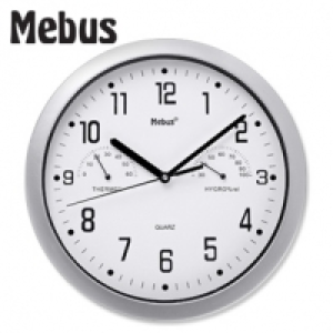 Quarz-Wanduhr mit Thermo-/Hygrometer hochwertiges Quarzwerk ca. 25, 5  6.99&nbsp;&euro;