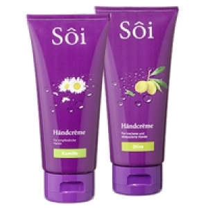 Sôi Hândcrême Olive, Kamille oder Aloe Vera jede 100-ml-Tube