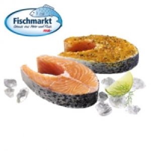 Lachssteaks natur oder grillfertig mariniert aus Aquakultur, Nordostat 1.39&nbsp;&euro;