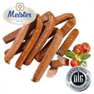 Meister Landj&auml;ger mittelgrobe Rohwurst, typisch viereckig gepresst, je 0.99&nbsp;&euro;