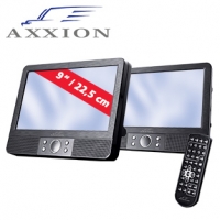Real  Mobiles DVD-Set AXX-1413 mit zwei 9 Zoll-TFT-Monitoren integr. Lautspreche