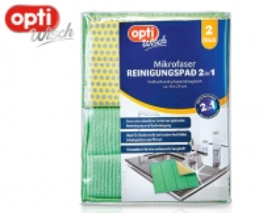 optiWisch 2 Mikrofaser-Reinigungspads 2in1