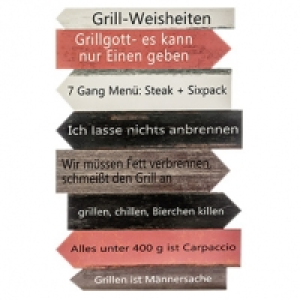 Holzschild Grillweisheiten Maße: ca. 61 x 40 cm