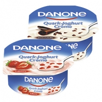 Real  Danone Quark-Joghurt Creme versch. Sorten, jeder 150-g-Becher