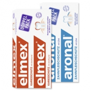 elmex oder aronal Zahncreme, jede 2 x 75-ml-Packung