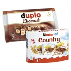 Kinder Country 9er oder Duplo Chocnut, jede 212/130-g-Packung
