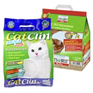 Cats Best &Ouml;ko Plus Katzenstreu oder Catclin Katzenstreu, jeder 10/8-Li