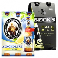 Real  Becks 1873, Pale Ale, Amber Lager 4 x 0,33 Liter oder Franziskaner Alk