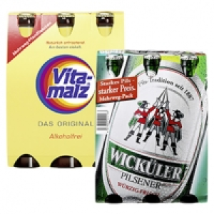 Wick&uuml;ler Pilsener, Radler oder Vitamalz jede 6 x 0,33-Liter-Packung