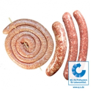 Frische Meistermetzgerbratwurst oder grobe Bratwurst, je 1 kg