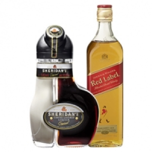 Johnnie Walker Red Label oder Sheridans Double Liqueur 40/15,5 % Vol.,