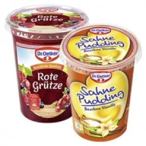 Real  Dr. Oetker Sahnepudding oder Grütze versch. Sorten, jeder 500-g-Becher