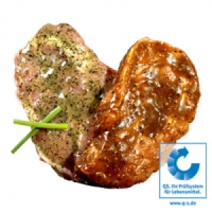 Frische Schweinenackensteaks natur oder versch. gew&uuml;rzt, je 1 kg