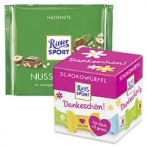 Ritter Sport Schokow&uuml;rfel + 2 gratis oder Schokolade versch. Sorten, j