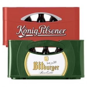Bitburger Pils Stubbi oder K&ouml;nig Pilsener Steinie 20 x 0,33 Liter, ab