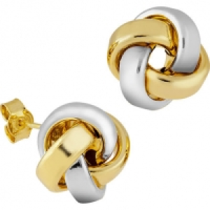 Bella d´Oro Damen Ohrstecker, 375er Gelb-/Weißgold