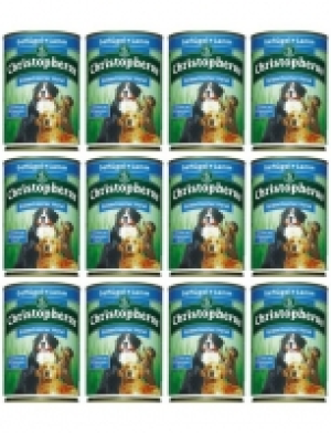 Hundenassfutter Erwachsener Hund Geflügel+Lamm, 12 Dosen á 400 g oder  17.49 €