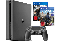 MediaMarkt Sony SONY PlayStation 4 Konsole Slim 1TB + Watch Dogs + Watch Dogs 2