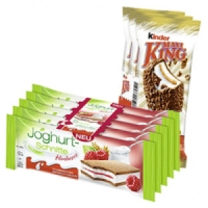 Kinder Maxi King 3 x 35 g = 105 g oder Joghurt-Schnitte 5 x 28 g = 140 0.99 €