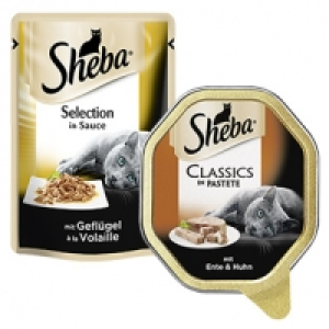 Sheba Katzen-Nassnahrung versch. Sorten, jede 85-g-Schale/Frischebeute 0.35&nbsp;&euro;