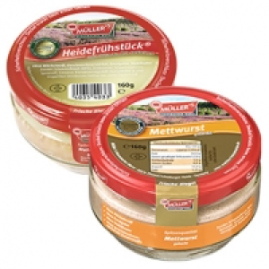 Müller´s Hausmacher Wurst versch. Sorten, jedes 160-g-Glas 1.29 €