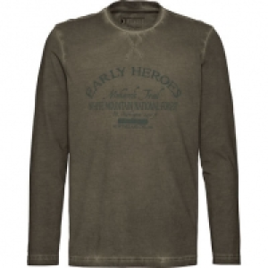Peckott Herren Langarm-T-Shirt, gewaschene Optik