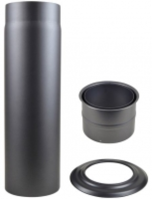 Rauchrohr-Set, &Oslash; 150 mm, Ofenrohr f&uuml;r Kamin&ouml;fen, grau 39.99&nbsp;&euro;